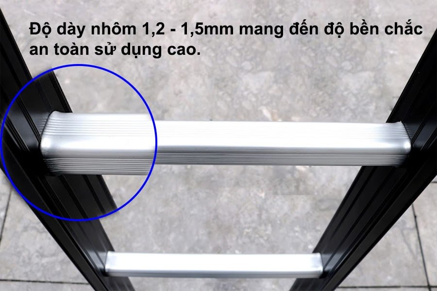 Độ dày thang nhôm gấp đoạn Nikawa