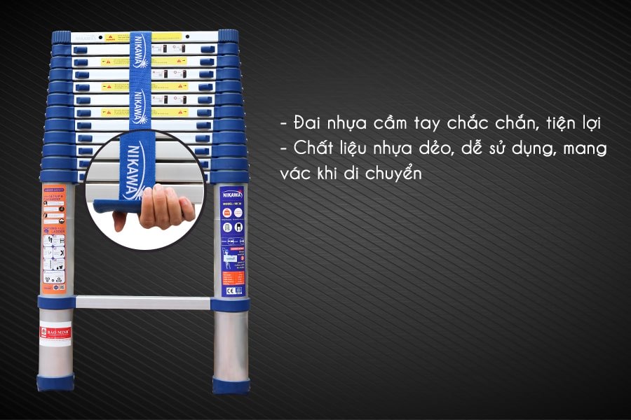 Đai nhựa cầm tay thang rút đơn Nikawa NK-48 chắc chắn, tiện lợi